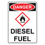 Portrait OSHA DANGER Diesel Fuel Sign With GHS Symbol ODEP-27844