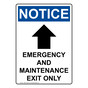 Portrait OSHA NOTICE Emergency And Maintenance Sign With Symbol ONEP-28720