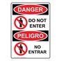 English + Spanish OSHA DANGER Do Not Enter Sign With Symbol ODB-2175