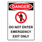 Portrait OSHA DANGER Do Not Enter Emergency Sign With Symbol ODEP-2285