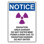 Portrait OSHA NOTICE Radiation Area Sign With Symbol ONEP-28574