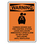 Portrait OSHA WARNING Carbon Dioxide Sign With Symbol OWEP-28550