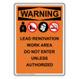 Portrait OSHA WARNING Lead Renovation Sign With Symbol OWEP-28575
