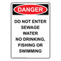 Portrait OSHA DANGER Do Not Enter Sewage Water Sign ODEP-16946
