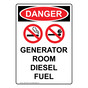 Portrait OSHA DANGER Generator Room Diesel Fuel Sign With Symbol ODEP-28610