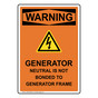 Portrait OSHA WARNING Generator Neutral Sign With Symbol OWEP-28609