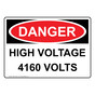 OSHA DANGER High Voltage 4160 Volts Sign ODE-27020