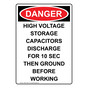 Portrait OSHA DANGER High Voltage Storage Capacitors Sign ODEP-27023