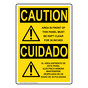 English + Spanish OSHA CAUTION Electrical Panel Keep Clear Sign With Symbol OCB-1295