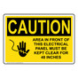 OSHA CAUTION Electrical Panel Keep Clear Sign With Symbol OCE-1290