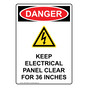 Portrait OSHA DANGER Keep Electrical Panel Sign With Symbol ODEP-28626