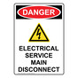 Portrait OSHA DANGER Electrical Service Sign With Symbol ODEP-28620