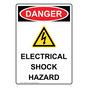Portrait OSHA DANGER Electrical Shock Hazard Sign With Symbol ODEP-28621