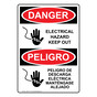English + Spanish OSHA DANGER Electrical Hazard Keep Out Sign With Symbol ODB-2715