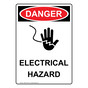 Portrait OSHA DANGER Electrical Hazard Sign With Symbol ODEP-2700