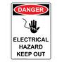 Portrait OSHA DANGER Electrical Hazard Keep Out Sign With Symbol ODEP-2715