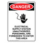 Portrait OSHA DANGER Electrical Supply Station Sign With Symbol ODEP-2735