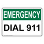 OSHA EMERGENCY Dial 911 Sign OEE-2096