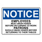 OSHA NOTICE Employees And Patrons Wash Hands Sign ONE-26591