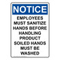 Portrait OSHA NOTICE Employees Must Sanitize Hands Sign ONEP-31538