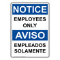 English + Spanish OSHA NOTICE Employees Only Sign ONB-2795