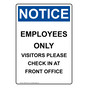 Portrait OSHA NOTICE Employees Only Visitors Please Sign ONEP-29133