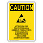 Portrait OSHA CAUTION Attention ESD Protected Sign With Symbol OCEP-30254
