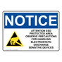 OSHA NOTICE Attention ESD Protected Area Sign With Symbol ONE-30254