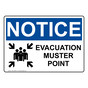 OSHA NOTICE Evacuation Muster Point Sign With Symbol ONE-25598