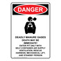 Portrait OSHA DANGER Deadly Manure Gases Sign With Symbol ODEP-25372