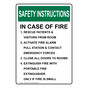 Portrait OSHA SAFETY INSTRUCTIONS In Case Of Fire 1. Rescue Patients Sign OSIEP-15969
