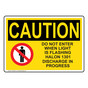 OSHA CAUTION Do Not Enter When Light Is Flashing Sign With Symbol OCE-8003