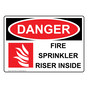 OSHA DANGER Fire Sprinkler Riser Inside Sign With Symbol ODE-31049