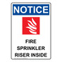 Portrait OSHA NOTICE Fire Sprinkler Riser Inside Sign With Symbol ONEP-31049