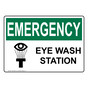 OSHA EMERGENCY Eye Wash Station Sign With Symbol OEE-2926