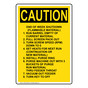 Portrait OSHA CAUTION End Of Week Shutdown (Flammable Sign OCEP-30395