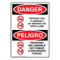English + Spanish OSHA DANGER Propane Gas Flammable No Smoking Sign With Symbol ODB-5392