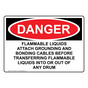 OSHA DANGER Flammable Liquids Attach Grounding And Bonding Sign ODE-30409