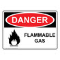 OSHA DANGER Flammable Gas Sign With Symbol ODE-3065