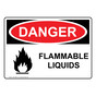 OSHA DANGER Flammable Liquids Sign With Symbol ODE-3090