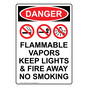 Portrait OSHA DANGER Flammable Vapors Keep Sign With Symbol ODEP-3180