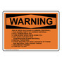 OSHA WARNING End Of Week Shutdown (Flammable Material) Sign OWE-30395