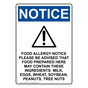 Portrait OSHA NOTICE Food Allergy Notice Sign With Symbol ONEP-30447