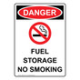 Portrait OSHA DANGER Fuel Storage No Smoking Sign With Symbol ODEP-3315