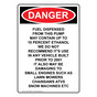 Portrait OSHA DANGER Fuel Dispensed From This Pump Sign ODEP-33486