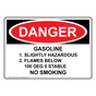 OSHA DANGER Gasoline 1. Slightly Hazardous 2. Flames Sign ODE-31234
