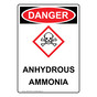 Portrait OSHA DANGER Anhydrous Ammonia Sign With GHS Symbol ODEP-27829