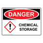 OSHA DANGER Chemical Storage Sign With GHS Symbol ODE-27834
