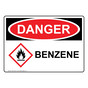 OSHA DANGER Benzene Sign With GHS Symbol ODE-38128