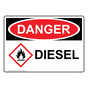 OSHA DANGER Diesel Sign With GHS Symbol ODE-38150